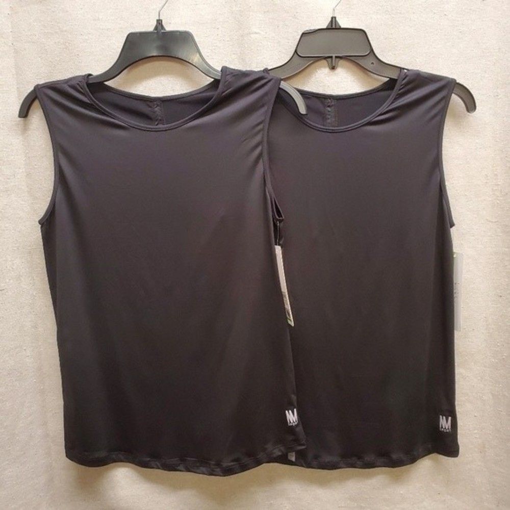Nicole Miller 2 Piece Sleeveless Muscle Top Tee Active Tops in Size M